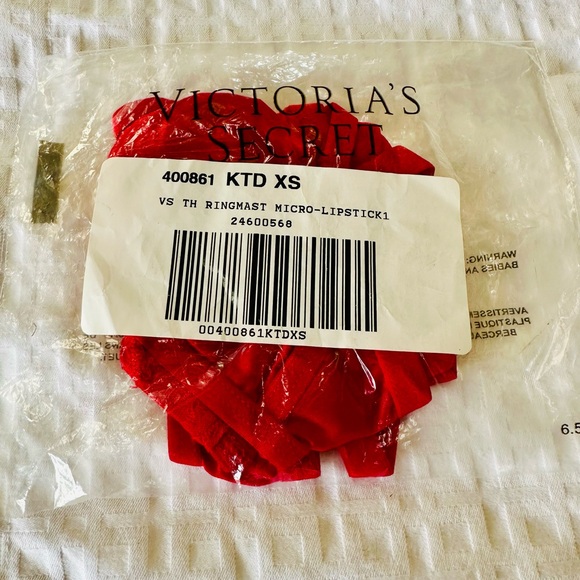 Victoria’s Secret Red Lipstick Ringmaster Strappy Back Thong - Picture 3 of 5